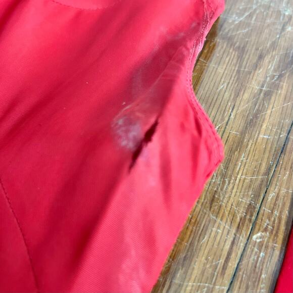 Vintage 1980s Chinese Brocade Cheongsam Dress Red/Black Satin Silk with Slip - Picture 7 of 16